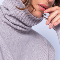 Pull femme col roulé